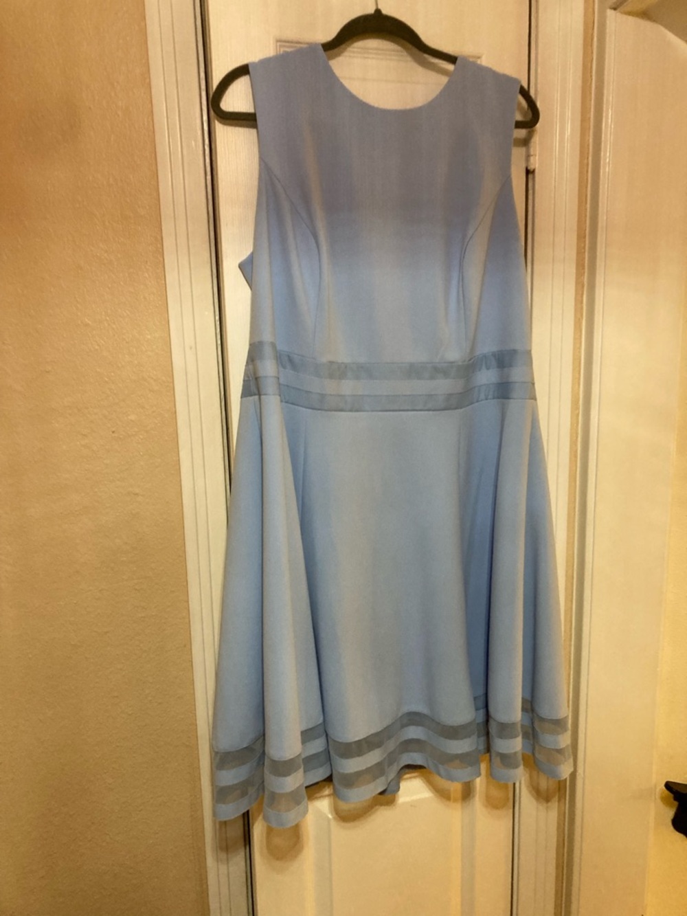 Calvin Klein Light Blue Sleeveless Midi Fit-and-Flare Dress